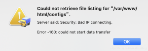 FTP 425 Security: Bad IP connecting.解决方法